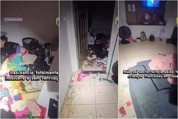 pm-resgata-criancas-de-2,-4-e-7-anos-encontradas-trancadas-e-em-condicoes-insalubres;-veja-video