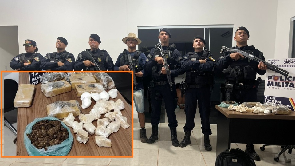 pm-apreende-cerca-de-4,4-kg-de-maconha-e-porcoes-de-cocaina-em-boa-esperanca-do-norte