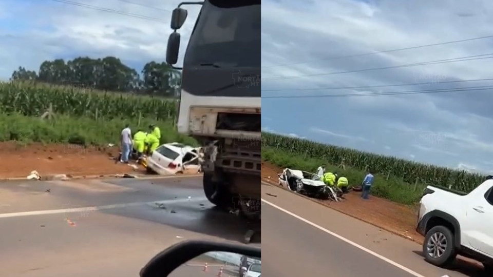 colisao-entre-carro-e-caminhao-deixa-motorista-ferido-na-br-163-em-sorriso
