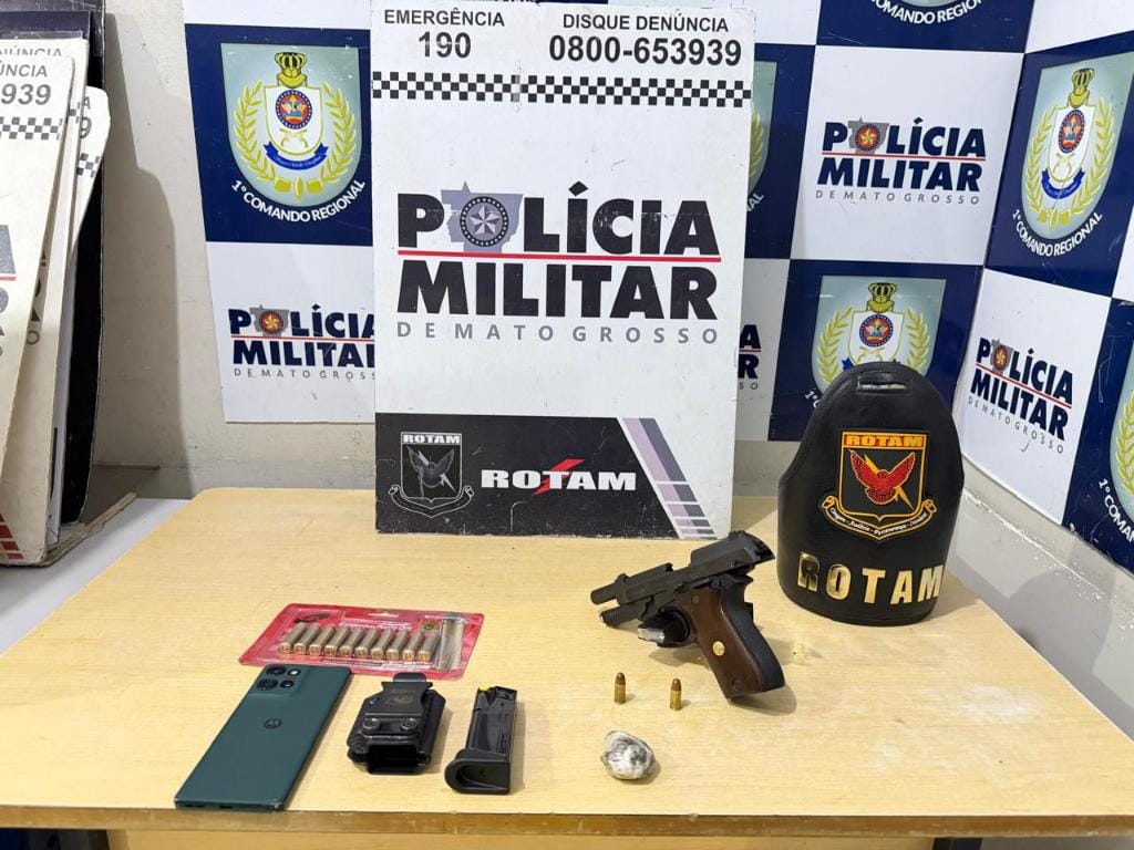 rotam-prende-dois-homens-e-apreende-pistola,-municoes-e-maconha-em-cuiaba